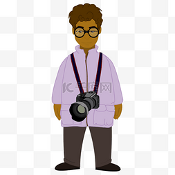 摄影摄像图片_背着相机的胖子摄像师