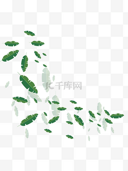 树叶图片_手绘植物树叶漂浮的叶子