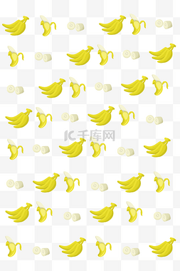 黄色的香蕉图片_黄色的香蕉底纹插画