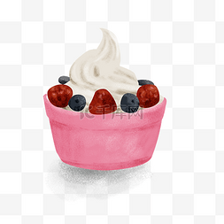 暑假夏日夏季水果冰淇淋