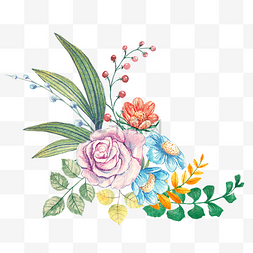 婚礼图片_手绘水彩鲜花花卉