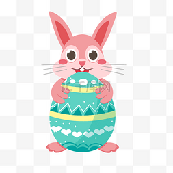 复活节彩蛋图片_抱彩蛋的小兔子矢量素材