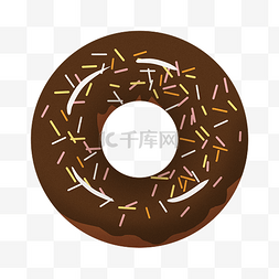 巧克力甜甜圈插画