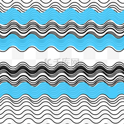 水波浪底纹图片_蓝色抽象通用波浪线背景