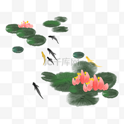 水墨美丽的荷花插画