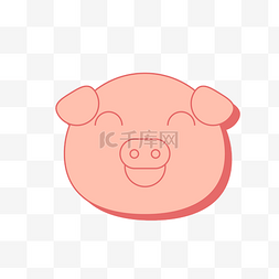 卡通动物圆形图片_可爱粉色小猪卡通动物