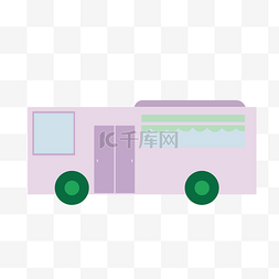 浅紫色小巴车免抠素材