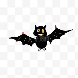 万圣节主题黑色蝙蝠插画