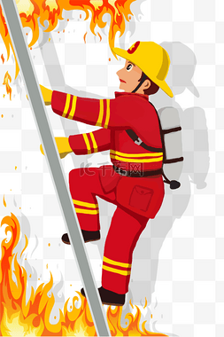 人物职业主题之消防员卡通插画