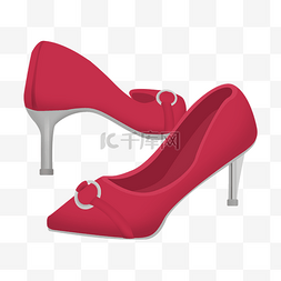 红色高跟鞋图片_一双红色高跟鞋插画
