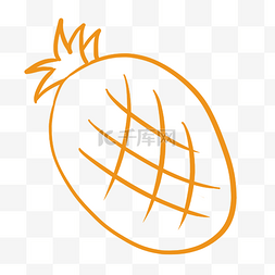 菠萝简笔画png图片_线条菠萝