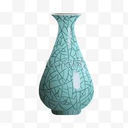 花瓶摆件图片_绿色的中国风花瓶插画