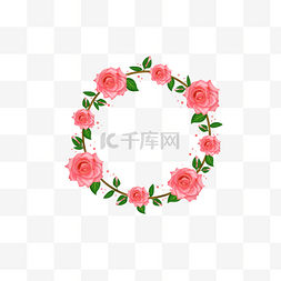 玫瑰花边框花纹装饰图案