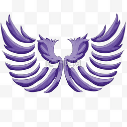 手绘紫色翅膀