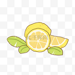手绘卡通清新柠檬可爱水果png免抠