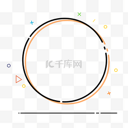 手绘蓝色mbe风格可爱边框免费下载