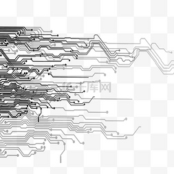 手绘红豆图片_创意科技线条电路板元素