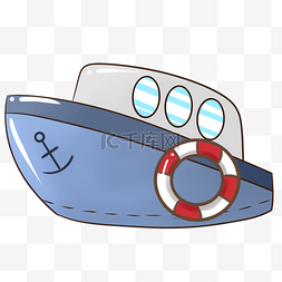 出行旅游轮船插画