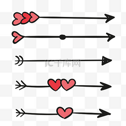 矢量箭头图案图片_情人节爱心丘比特之箭装饰图案