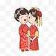 中式婚礼爱人夫妻亲吻