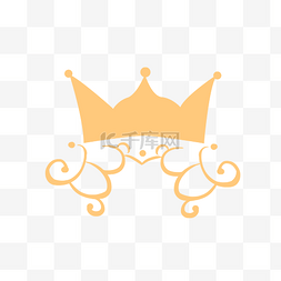 平面手绘装饰图片_卡通手绘平面线条皇冠