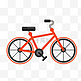 红色骑行自行车插画