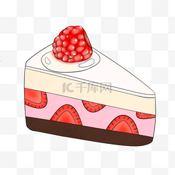 手绘蛋糕分层图片_草莓树莓蛋糕PNG素材