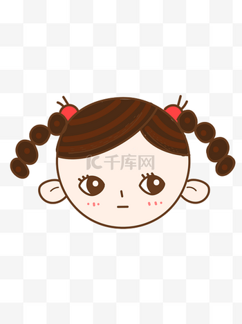 卡通可爱手绘女生人物头像矢量元素