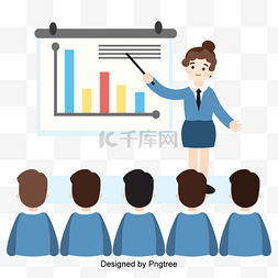 矢量展平卡通人物满足业务培训和