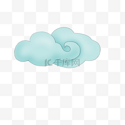 蓝色冷色调图片_云彩装饰图案好看的云
