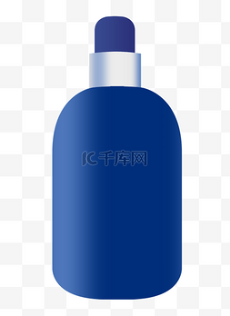 蓝色化妆品瓶子插画