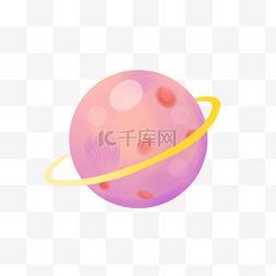 装饰背景插画素材图片_粉红色可爱风星球恒星