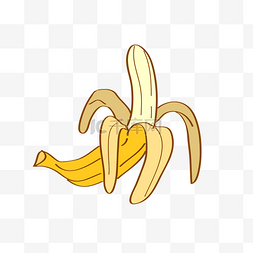 香蕉手绘矢量图图片_水果剥皮的香蕉矢量图