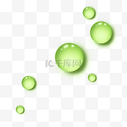 淡绿色小清新圆形水滴