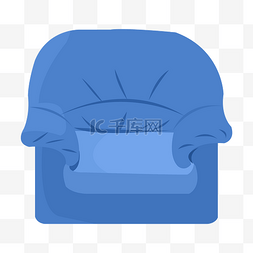 软垫沙发图片_蓝色单人沙发椅