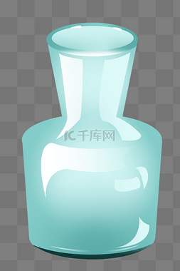 浅蓝色玻璃瓶子插画