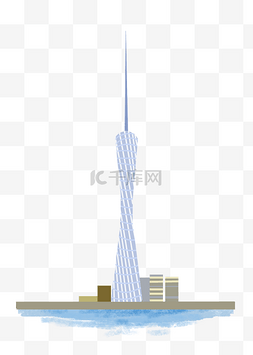 地标性建筑卡通图片_地标性建筑广州塔插画