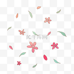 飘舞的花瓣图片_飘舞的粉色花瓣与绿叶