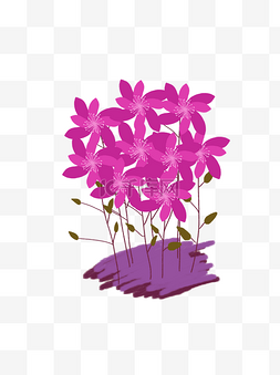手绘粉紫色花商用素材