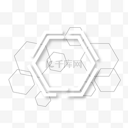 淘宝几何素材图片_几何科技六边形边框矢量