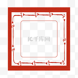 红色礼盒堆码图片_节日氛围红色清新二维码边框