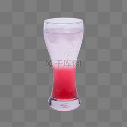 创意饮料图片_粉色圆柱创意玻璃饮料元素