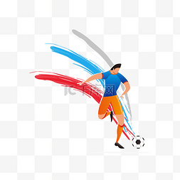 俄罗斯世界杯插画图片_2018FIFA俄罗斯世界杯炫彩队员运球