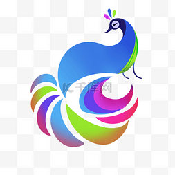 logo设计图片_彩色孔雀