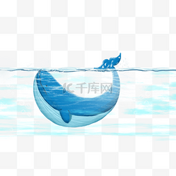 可爱卡通鲸鱼图片_蓝色创意海洋鲸鱼元素