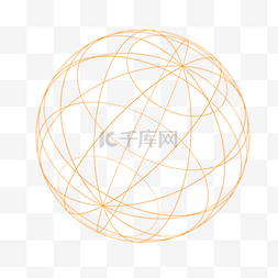 科技感线条连接圆形扁平化地球仪