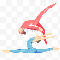 做体操的女孩图片_卡通手绘做运动健身的女孩