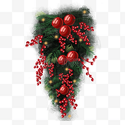 挂饰球图片_圣诞节精致挂饰元素-倒挂圣诞树3