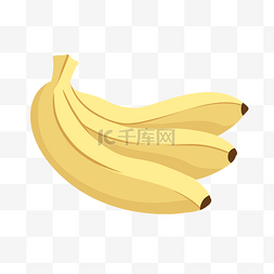 三根香蕉图片_卡通黄色香蕉插画