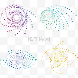 促销手绘装饰图案图片_科技感漩涡波点矢量装饰图案